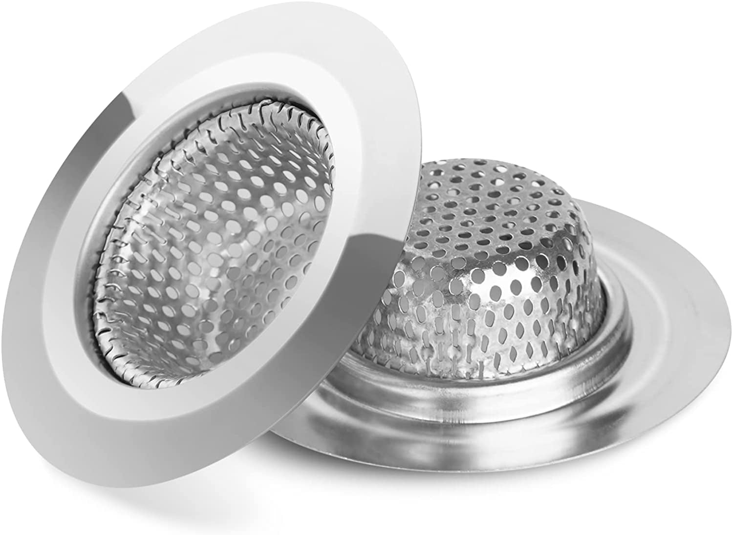 2PCS Bathtub Drain Strainer - 2.79 Inch Shower Hair Drain Catcher, Stainless Steel Shower Bathtub Drain Cover, Bathroom Sink Strainer Filter Basket for Bathroom Sink, Wash Basin Floor Drain