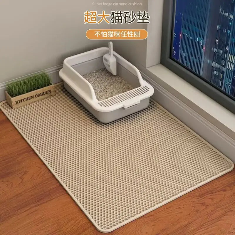 Cat Litter Mat Waterproof Double Layer Pet Litter Box Mat Pet Toilet Cat Mat Nonslip Sand Cat Washable Mat Pet Clean Supplies