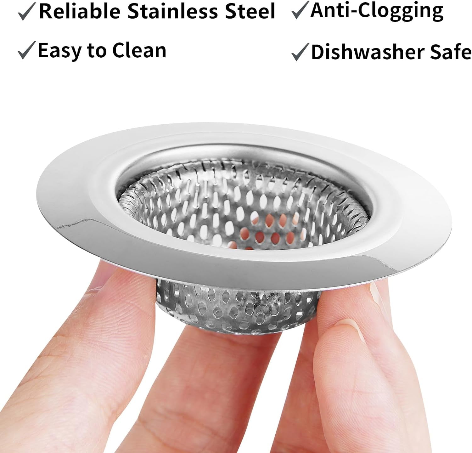 2PCS Bathtub Drain Strainer - 2.79 Inch Shower Hair Drain Catcher, Stainless Steel Shower Bathtub Drain Cover, Bathroom Sink Strainer Filter Basket for Bathroom Sink, Wash Basin Floor Drain