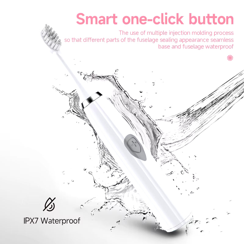 Electric Toothbrush for Adults Soft Dupont Bristle Portable Battery Endurance IPX6 Waterproof Intelligent Effective Oral Care