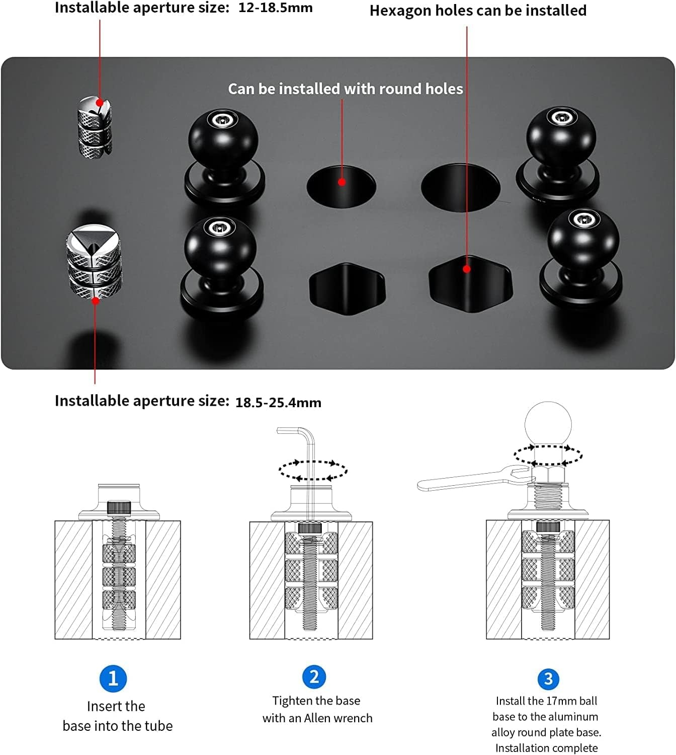 Motorcycle Fork Stem Phone Mount, Motorcycle Phone Mount, 1S One-Push Automatically Lock & Release, Fits for Fork Stem 12-25.4Mm in Diameter, for 4.0-6.9" Cellphones