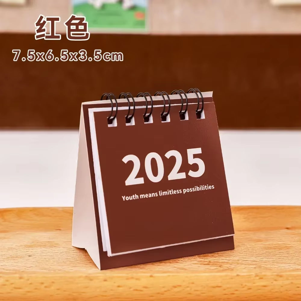 2024.8.-2025 Calendar Simple Mini Desk Calendar Kawaii to Do List Daily Schedule Table Planner Home Office Stationery Supplies