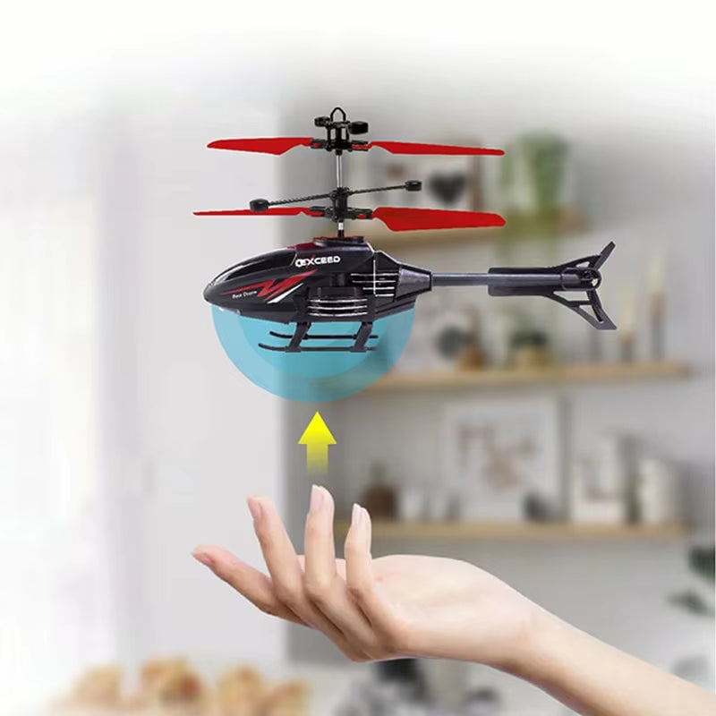 2 Channel Gesture Control Suspension Helicopter RC Remote Induction Aircraft with Charging LED Light Kids Toy for Boys