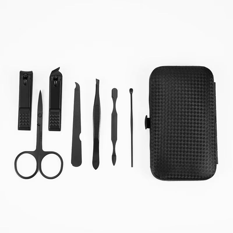 7/10/12/18/20/24PCS Set Professional Manicure Set Kits Stainless Steel Fingernail Toenail Clippers Set with Leather Portable