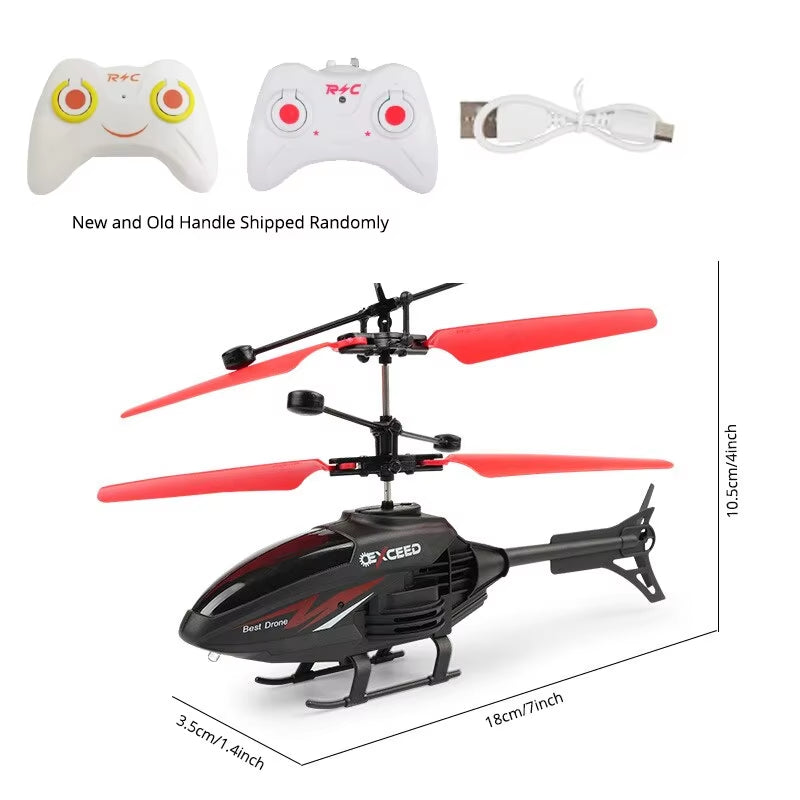 2 Channel Gesture Control Suspension Helicopter RC Remote Induction Aircraft with Charging LED Light Kids Toy for Boys