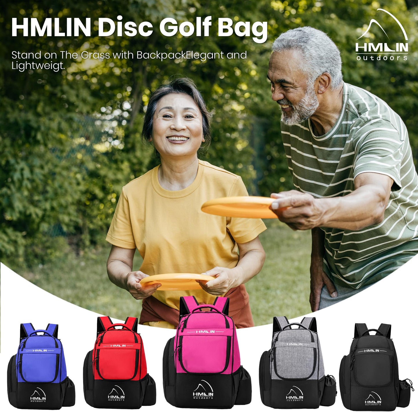 Disc Golf Bag | Disc Golf Starter Set | Disc Golf Backpack Lightweight | Frisbee Golf Discs Bag | Disc Golf Bags For Men| 20 Disc Capacity | 8 Pockets