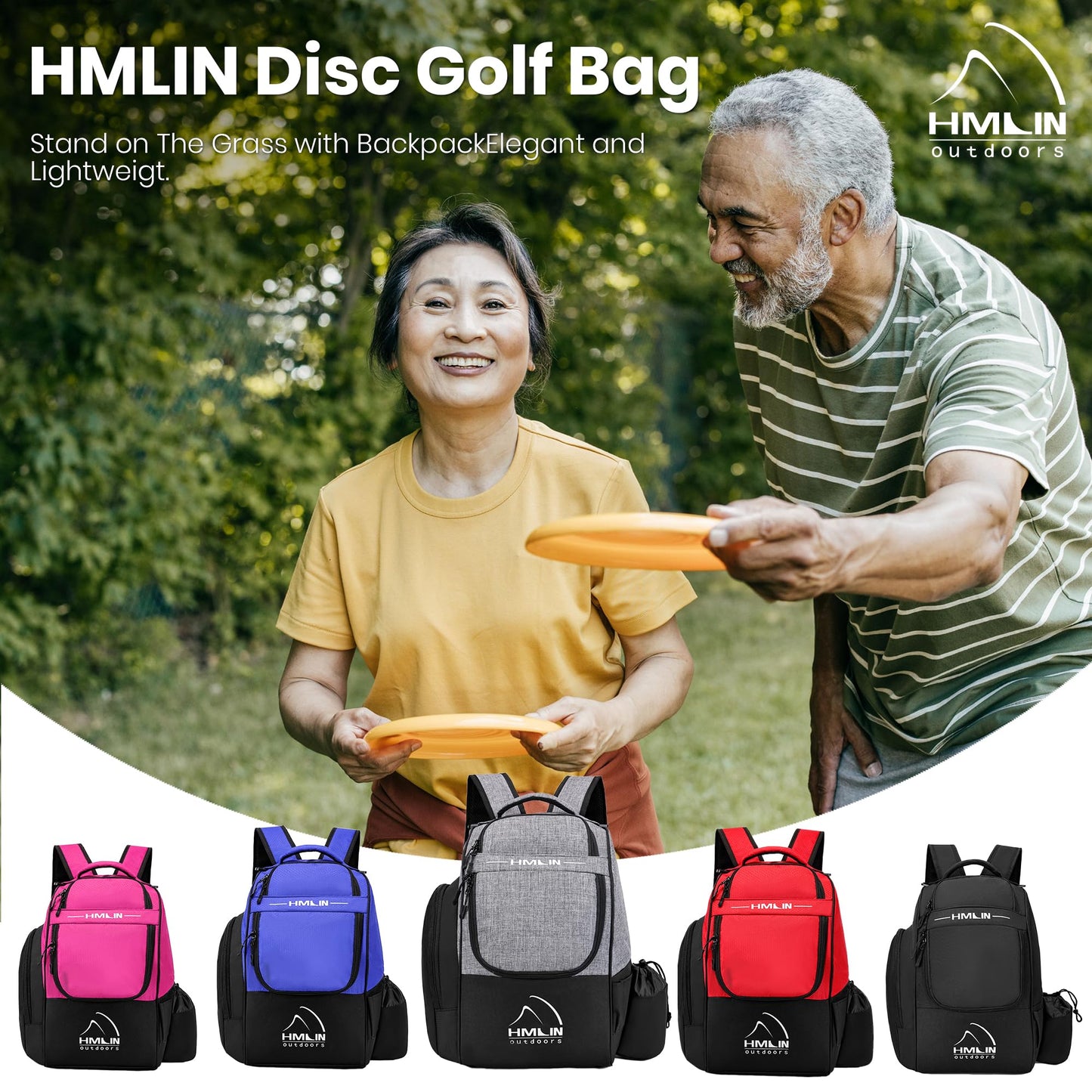 Disc Golf Bag | Disc Golf Starter Set | Disc Golf Backpack Lightweight | Frisbee Golf Discs Bag | Disc Golf Bags For Men| 20 Disc Capacity | 8 Pockets