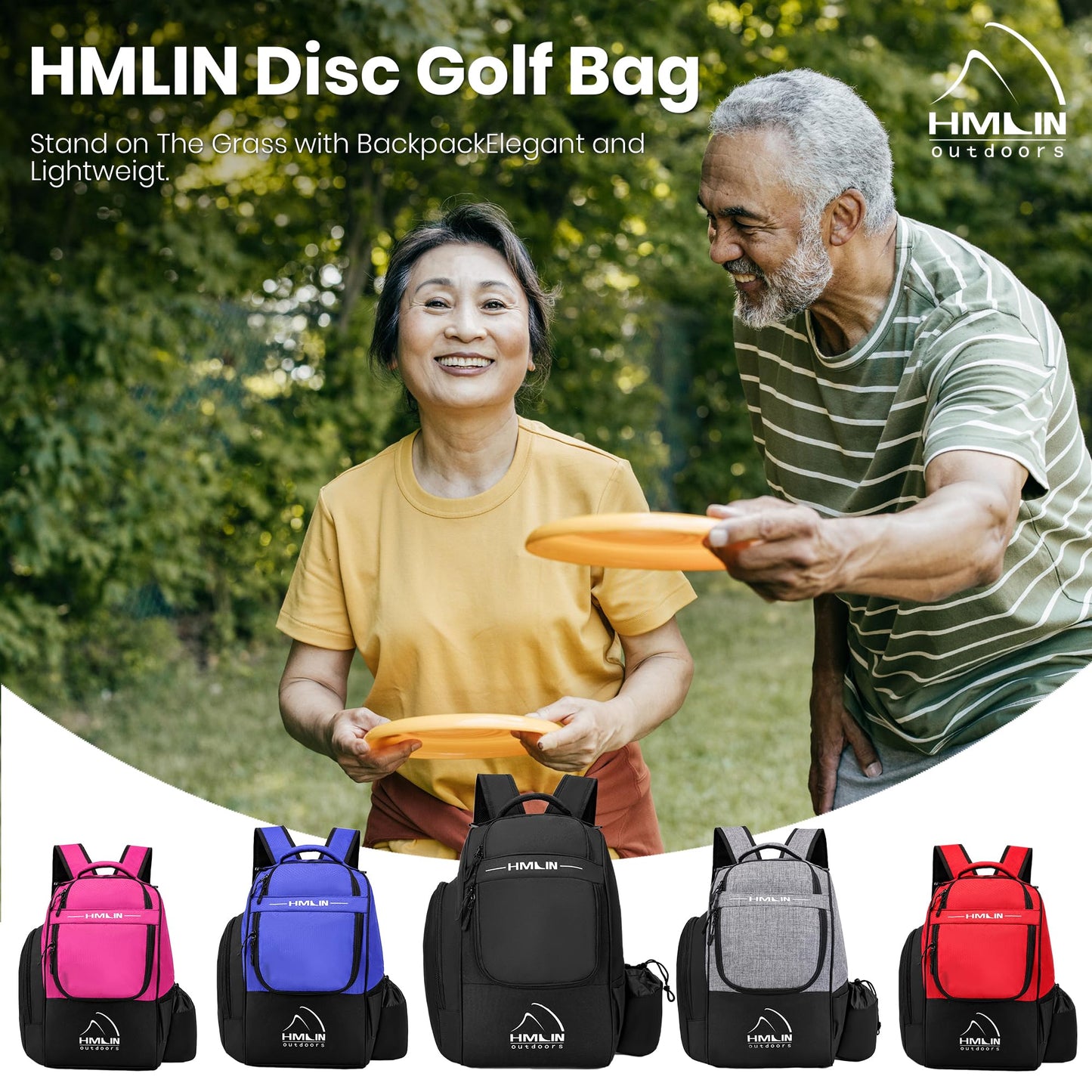 Disc Golf Bag | Disc Golf Starter Set | Disc Golf Backpack Lightweight | Frisbee Golf Discs Bag | Disc Golf Bags For Men| 20 Disc Capacity | 8 Pockets