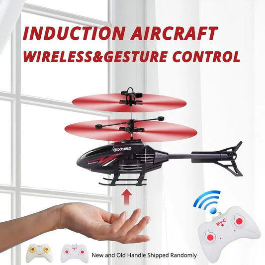 2 Channel Gesture Control Suspension Helicopter RC Remote Induction Aircraft with Charging LED Light Kids Toy for Boys