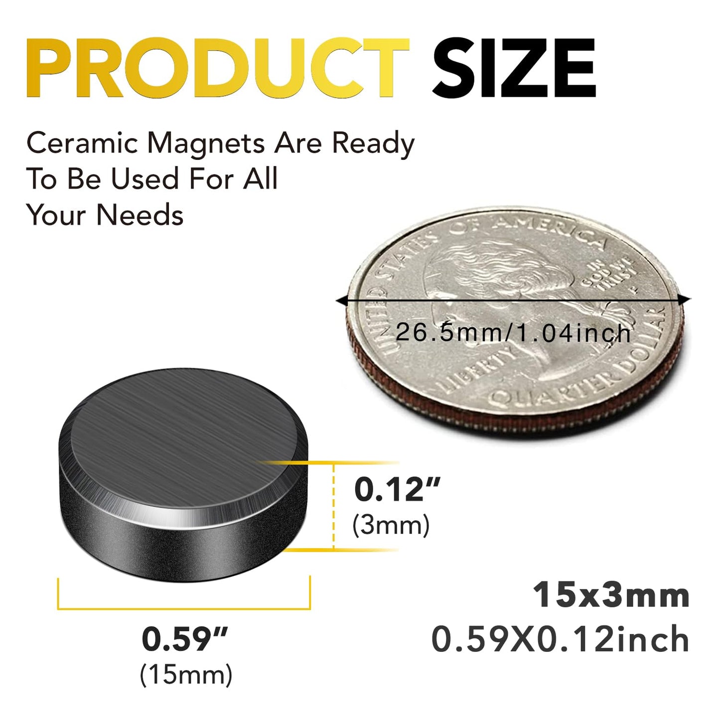 70Pcs Rare Earth Magnets for Crafts, round Disc Ceramic Magnets with Adhesive Backing Strong Magnets for Refrigerator Craft Hobbies Science Projects School Notice Boards, 0.6Inch D X 0.12Inch H