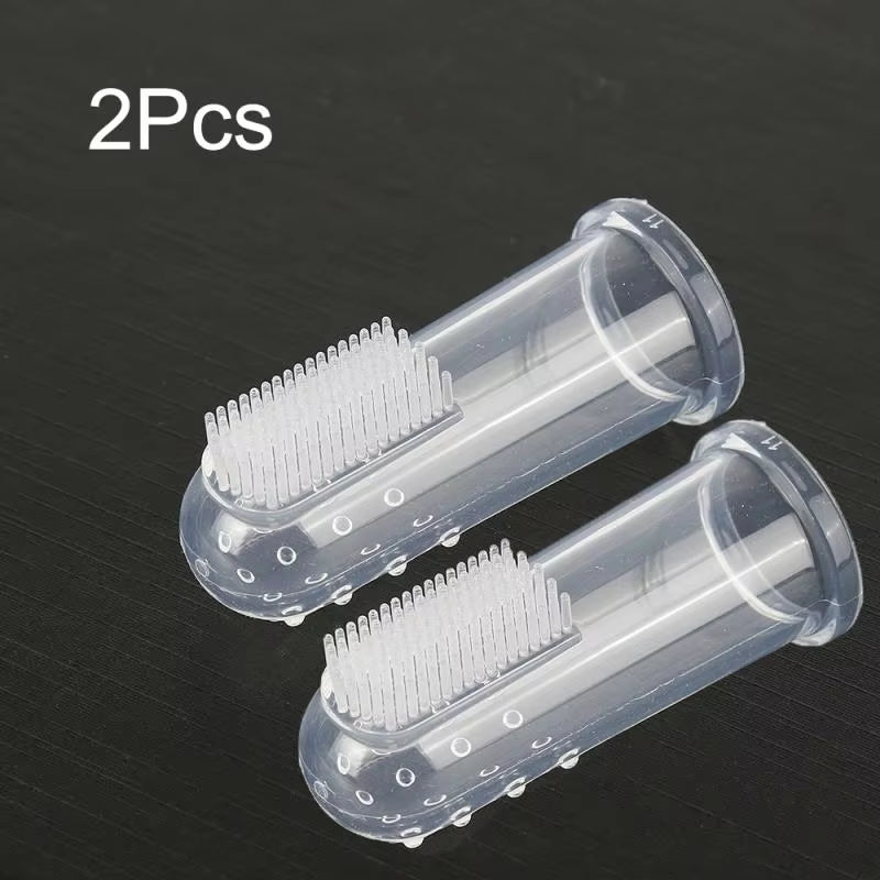 1/2Pcs Finger Toothbrush Super Soft Pet Cat Dog Silica Gel Brush Bad Breath Tartar Teeth Care Tool Dog Cat Cleaning Pet Supplies