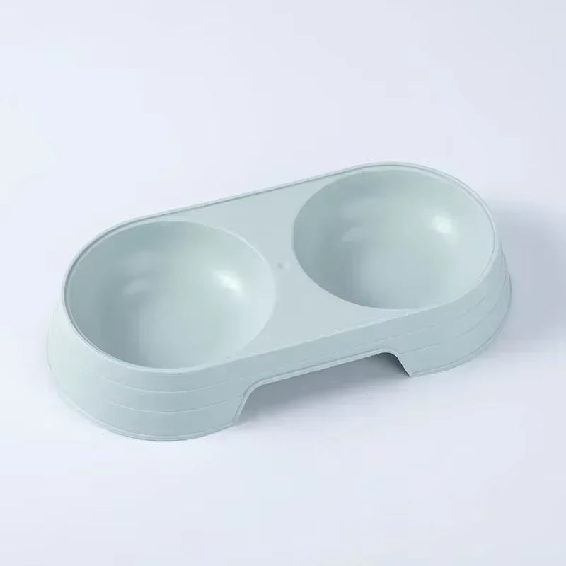 Macaron Pet Double Bowl Plastic Kitten Dog Food Drinking Tray Feeder Cat Feeding Pet Supplies Accessories Pet Products Dog Bowl