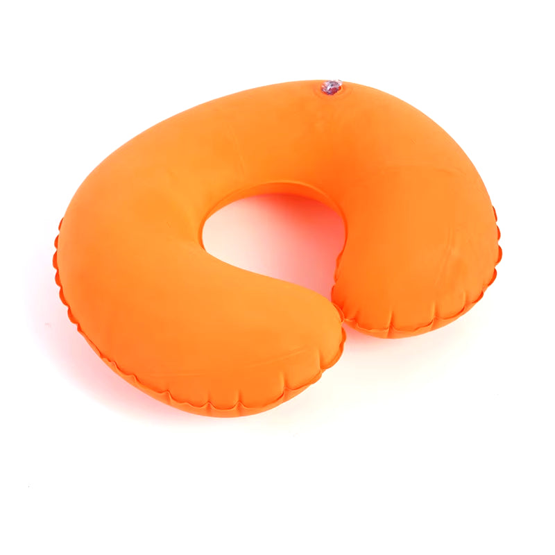 1Pc Inflatable C-Shaped Pillow Travel Neck Pillow Portable round Pillow Cushion