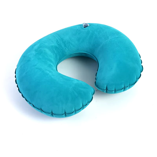 1Pc Inflatable C-Shaped Pillow Travel Neck Pillow Portable round Pillow Cushion