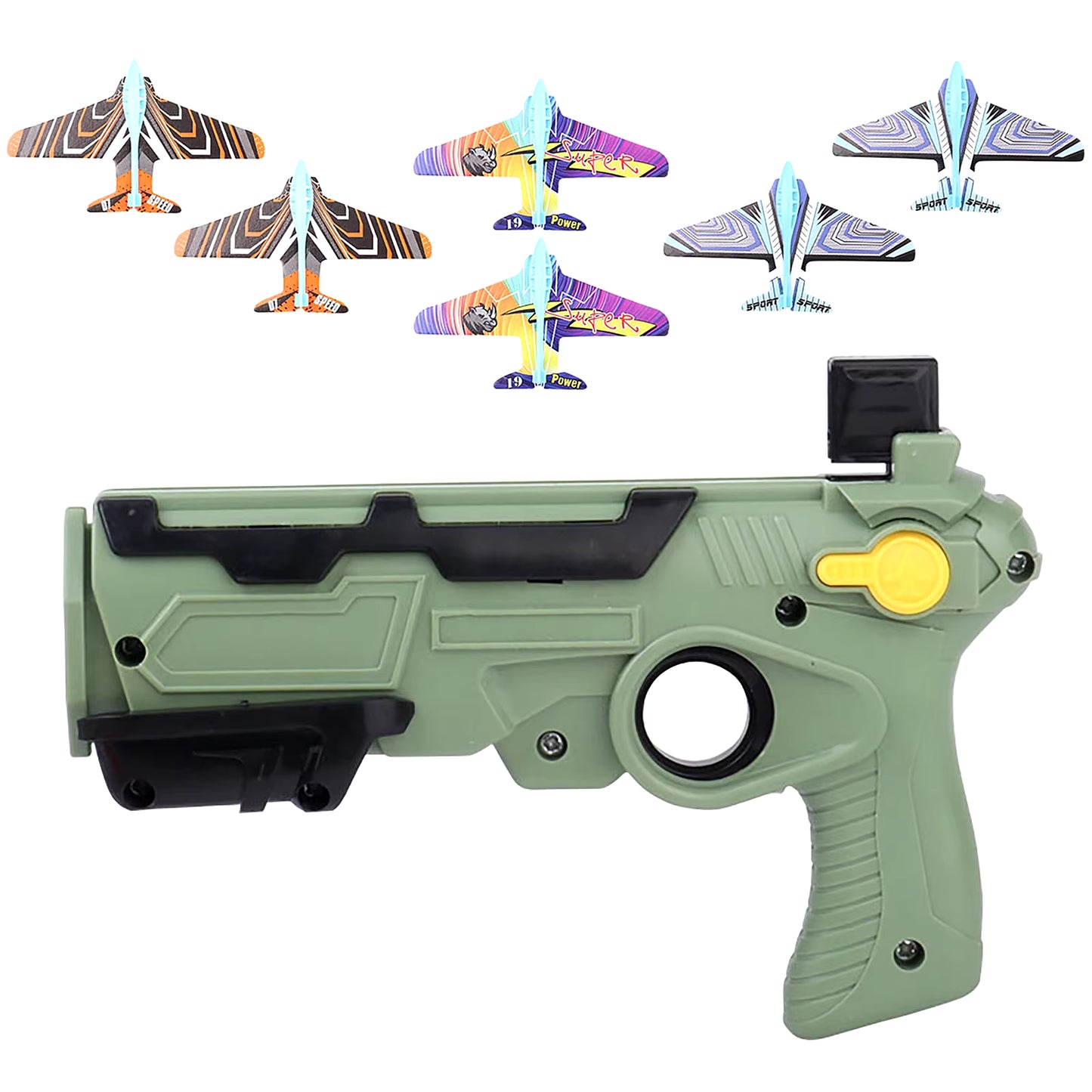 Hot！Airplane Launcher Bubble Catapult with 6 Small Plane Toy Funny Airplane Toys for Kids Plane Catapult Gun Shooting Game Gift