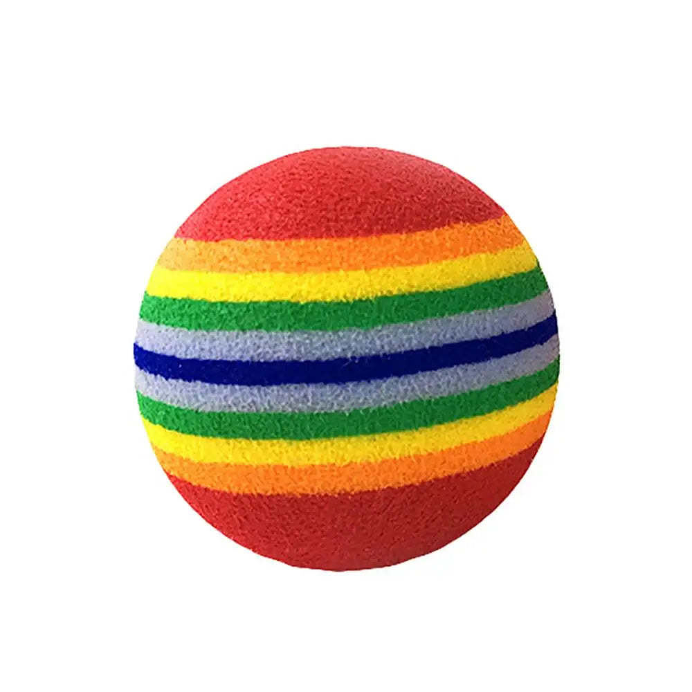 1Pcs Colorful Pet Rainbow Foam Fetch Balls Training Interactive Dog Funny Toy