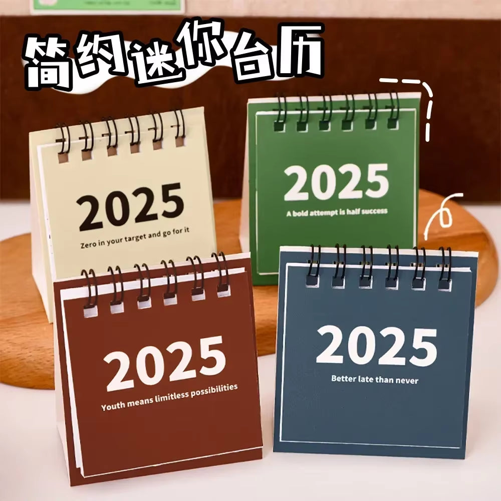 2024.8.-2025 Calendar Simple Mini Desk Calendar Kawaii to Do List Daily Schedule Table Planner Home Office Stationery Supplies